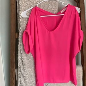 Hot Pink Cold shoulder Blouse!